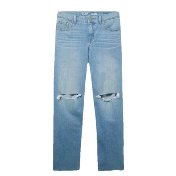 Torrid Perfect Wide Leg  Stretch Mid Rise Light Wash Jeans Women Size 24 - Picture 10 of 15